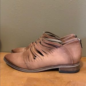 Free People Lost Valley Zip Back Leather Booties